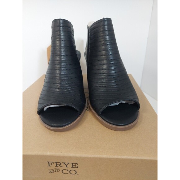 Frye and Co. Women's Size 6.5 Gianella Heeled Sandals 6.5M Black Open Heel Toe - Picture 5 of 14